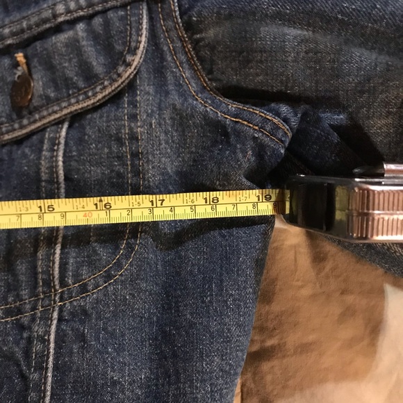 Men’s Lee Storm Rider Denim Jacket, blanket wool lined, corduroy collar size S - Picture 6 of 9